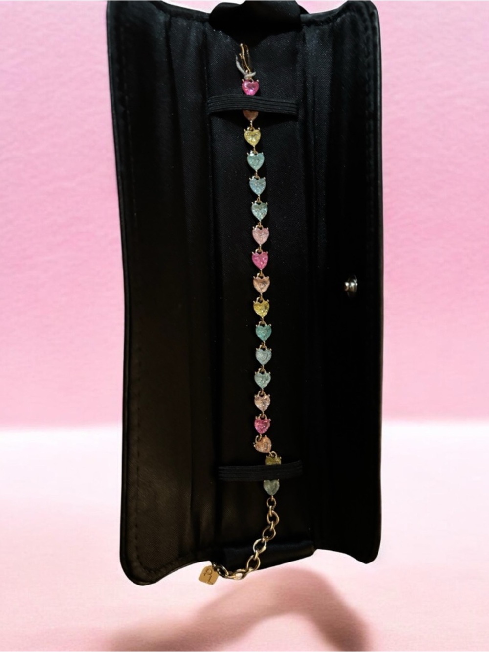Park Lane Multicolor Heart Link Bracelet - Pink, Blue, Yellow, Green